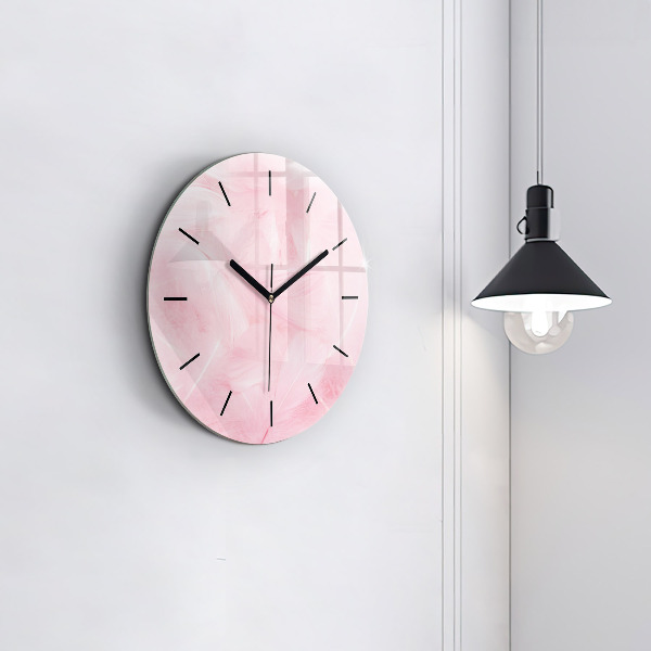 Orologio rotondo in vetro Piume – astratto