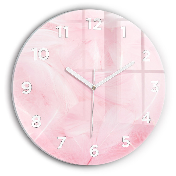 Orologio rotondo in vetro Piume – astratto