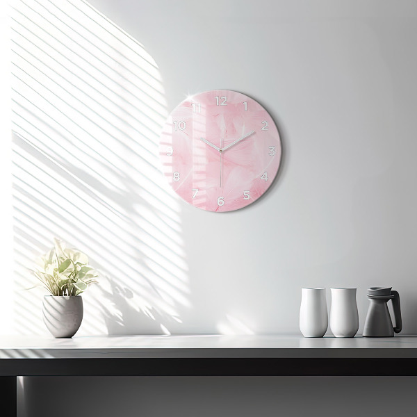 Orologio rotondo in vetro Piume – astratto