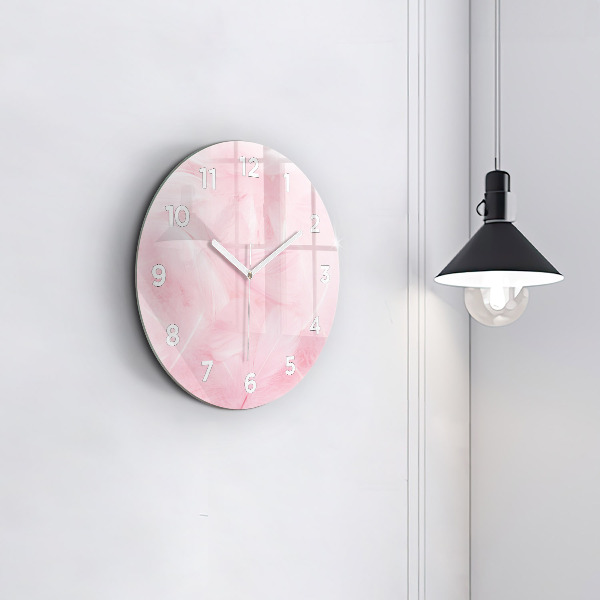 Orologio rotondo in vetro Piume – astratto