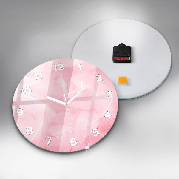 Orologio rotondo in vetro Piume – astratto