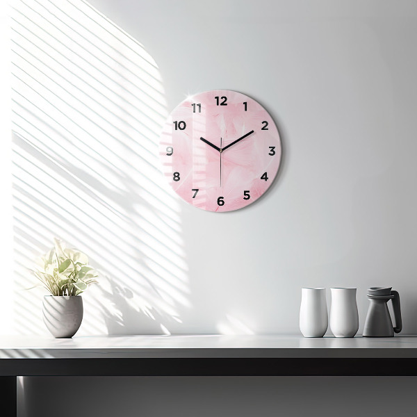 Orologio rotondo in vetro Piume – astratto