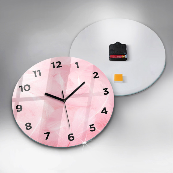 Orologio rotondo in vetro Piume – astratto