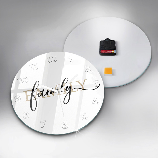 Orologio rotondo in vetro Iscrizione di famiglia
