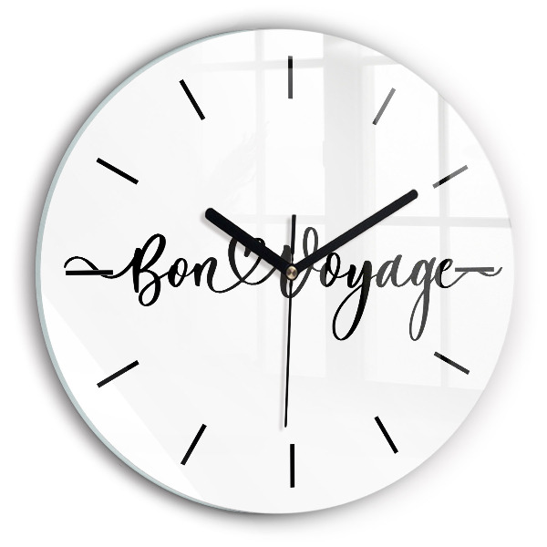 Orologio rotondo in vetro La scritta Bon voyage