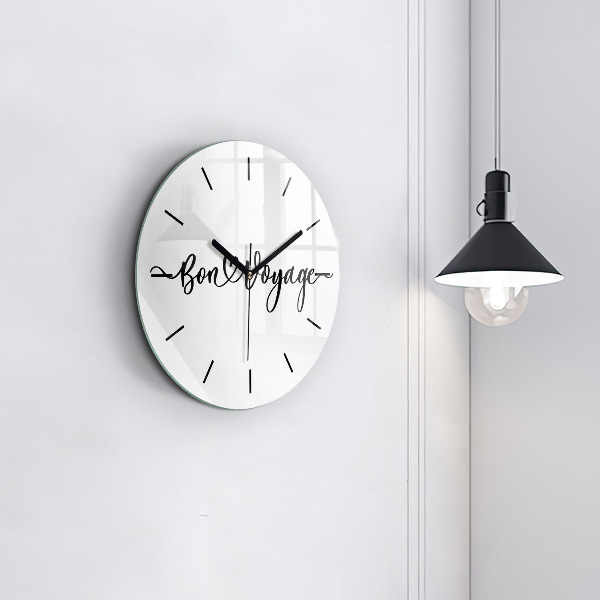 Orologio rotondo in vetro La scritta Bon voyage