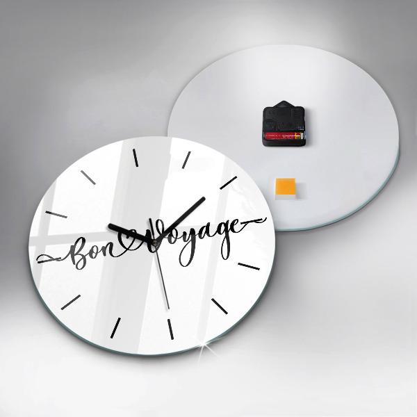 Orologio rotondo in vetro La scritta Bon voyage