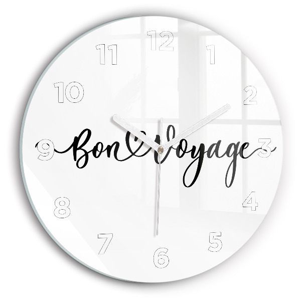 Orologio rotondo in vetro La scritta Bon voyage