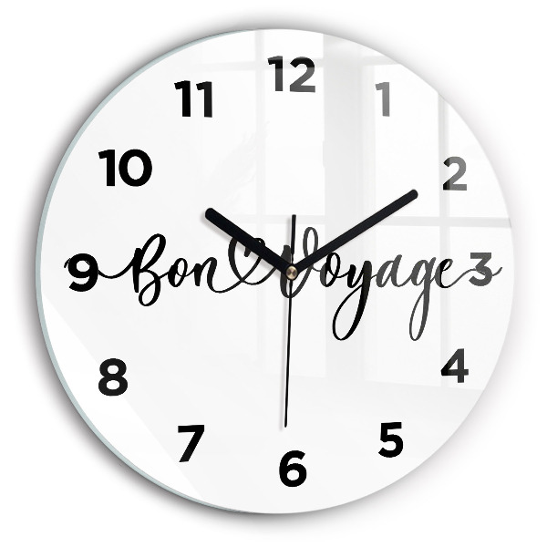Orologio rotondo in vetro La scritta Bon voyage