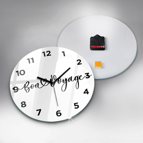 Orologio rotondo in vetro La scritta Bon voyage