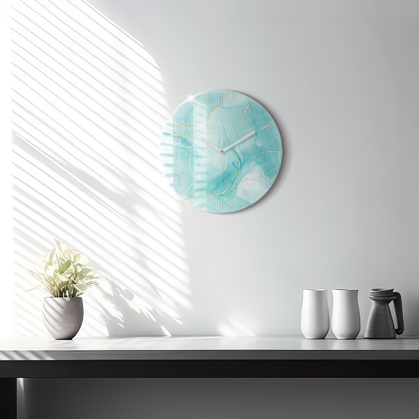 Orologio rotondo in vetro Marmo astratto