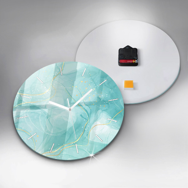 Orologio rotondo in vetro Marmo astratto