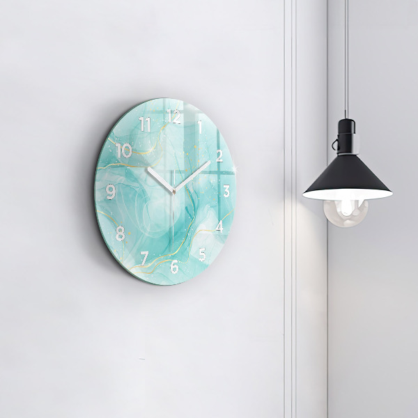 Orologio rotondo in vetro Marmo astratto