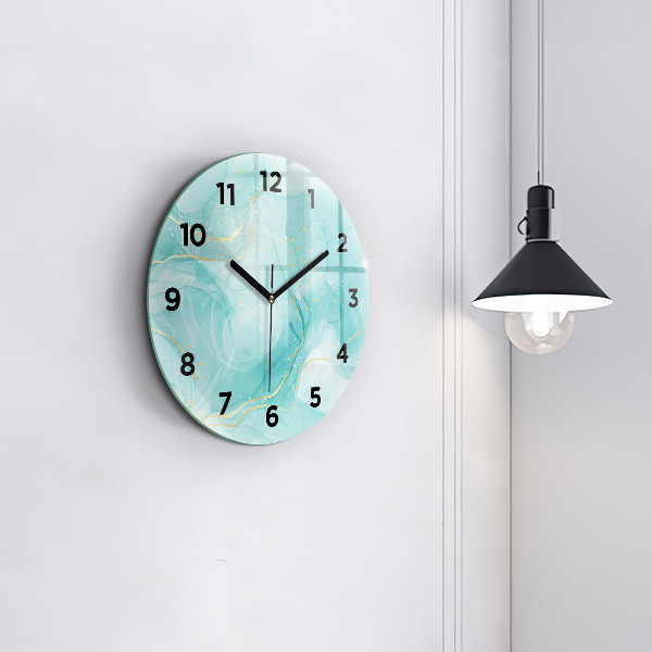 Orologio rotondo in vetro Marmo astratto