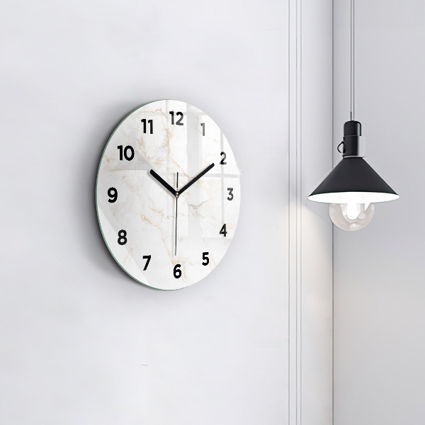 Orologio rotondo in vetro Marmo elegante