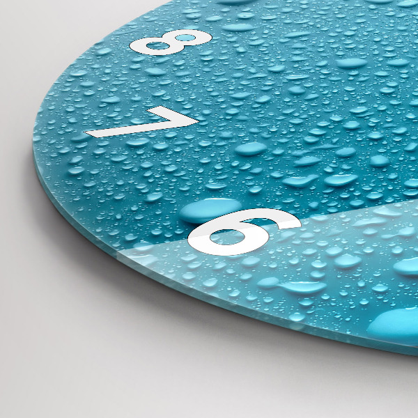 Orologio rotondo in vetro Gocce d'acqua sul vetro