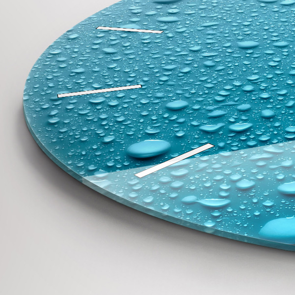 Orologio rotondo in vetro Gocce d'acqua sul vetro