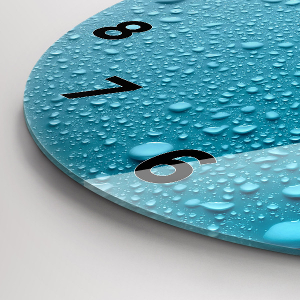 Orologio rotondo in vetro Gocce d'acqua sul vetro