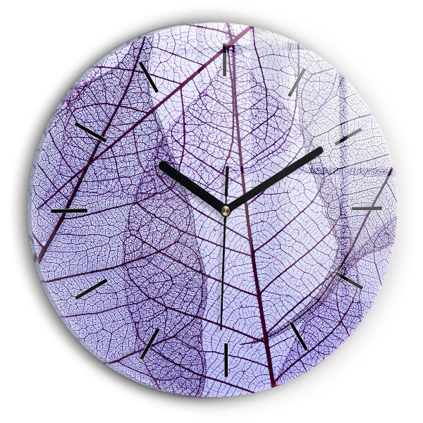 Orologio rotondo in vetro Foglie – natura