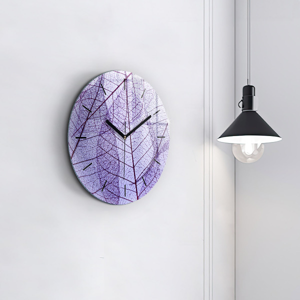 Orologio rotondo in vetro Foglie – natura