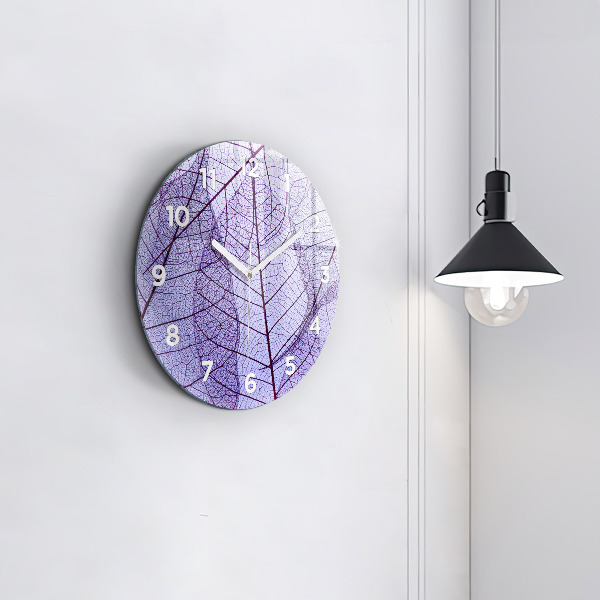 Orologio rotondo in vetro Foglie – natura