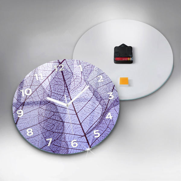 Orologio rotondo in vetro Foglie – natura