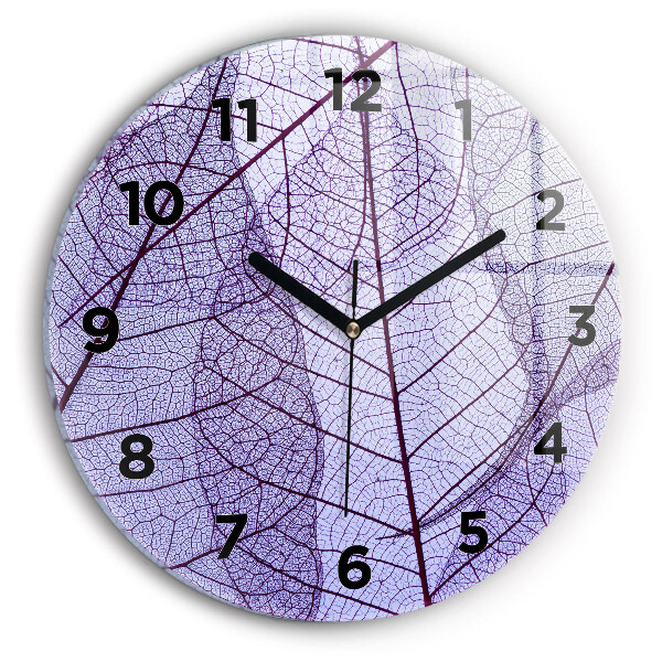 Orologio rotondo in vetro Foglie – natura