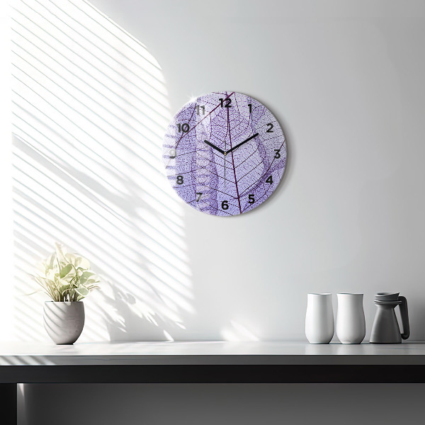 Orologio rotondo in vetro Foglie – natura