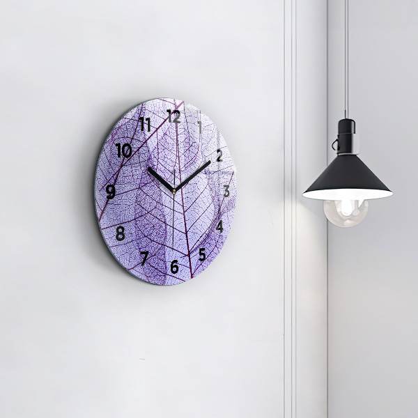 Orologio rotondo in vetro Foglie – natura