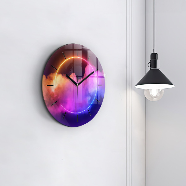 Orologio rotondo in vetro Fumo astratto 3D
