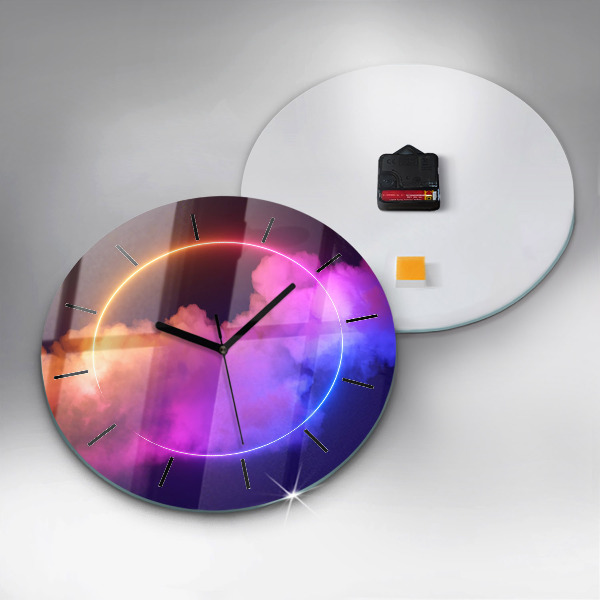 Orologio rotondo in vetro Fumo astratto 3D