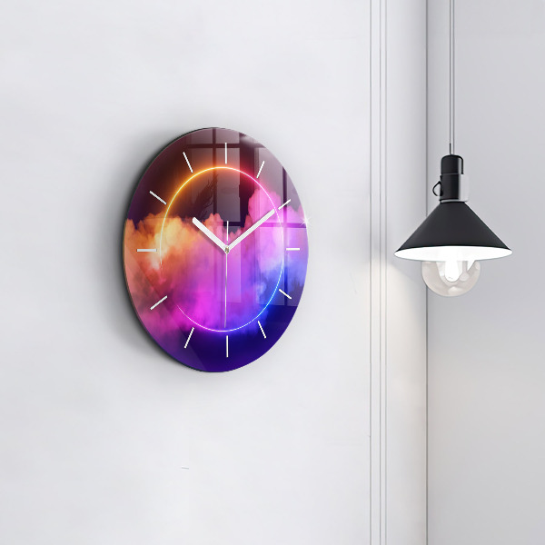 Orologio rotondo in vetro Fumo astratto 3D