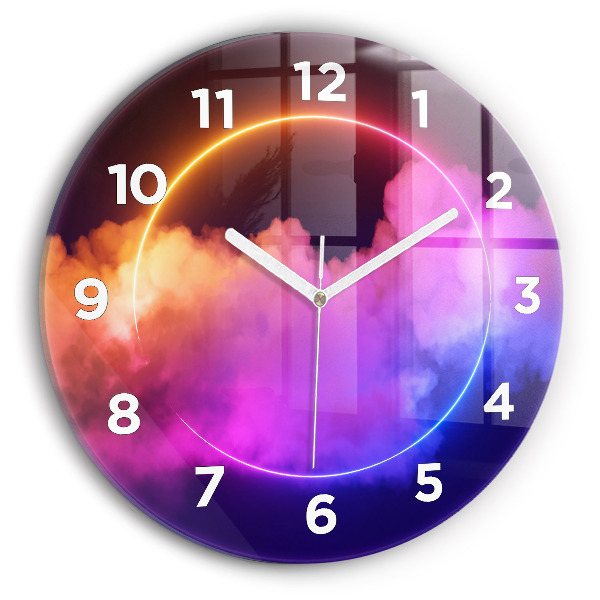 Orologio rotondo in vetro Fumo astratto 3D