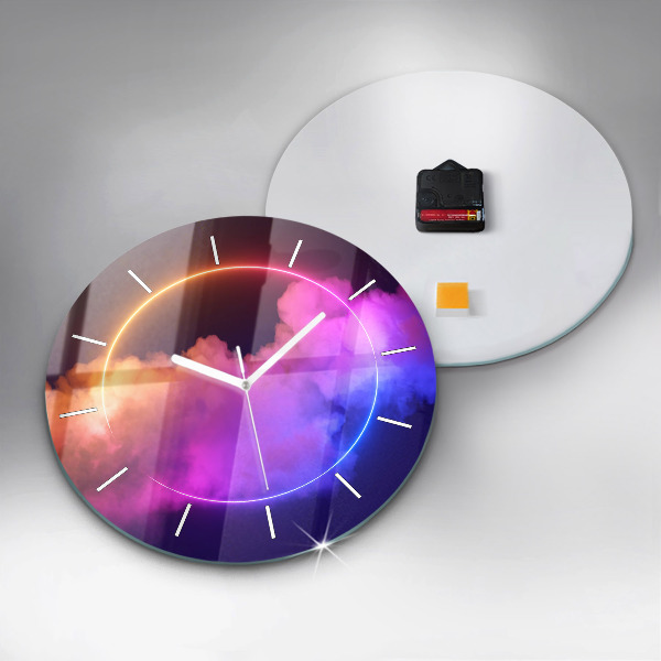 Orologio rotondo in vetro Fumo astratto 3D
