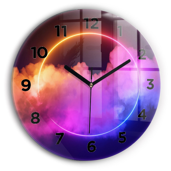 Orologio rotondo in vetro Fumo astratto 3D