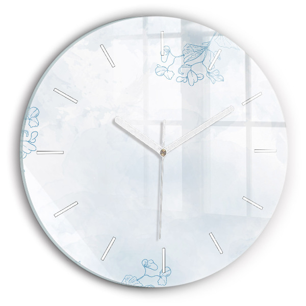Orologio rotondo in vetro Schizzo di piante