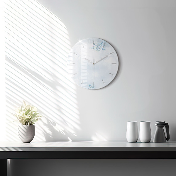 Orologio rotondo in vetro Schizzo di piante