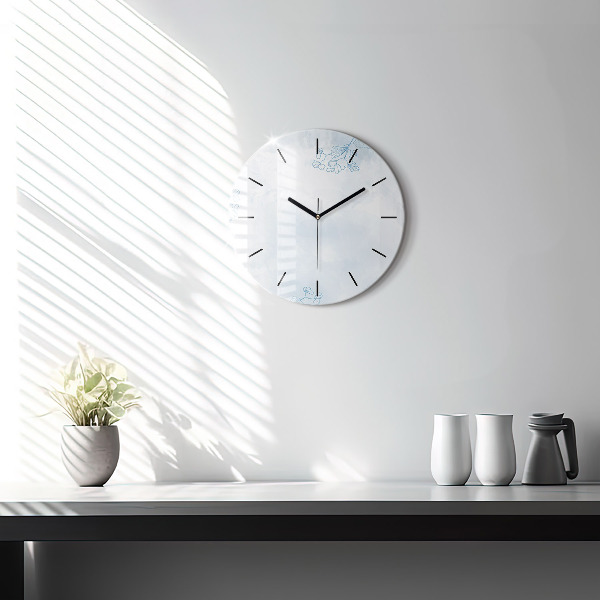 Orologio rotondo in vetro Schizzo di piante