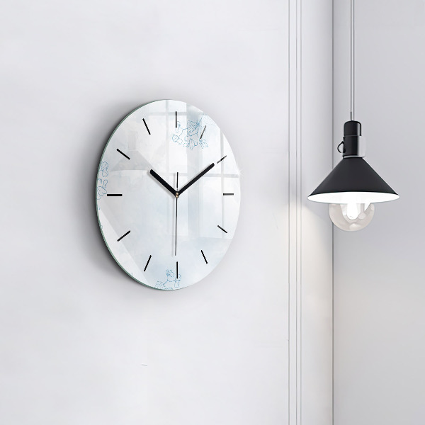 Orologio rotondo in vetro Schizzo di piante