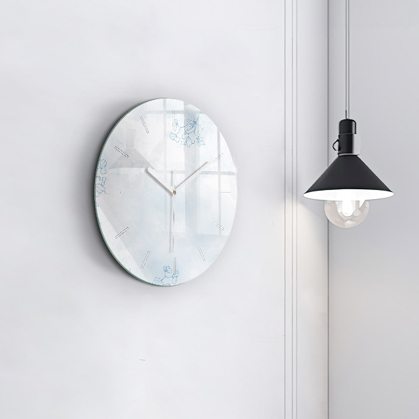 Orologio rotondo in vetro Schizzo di piante