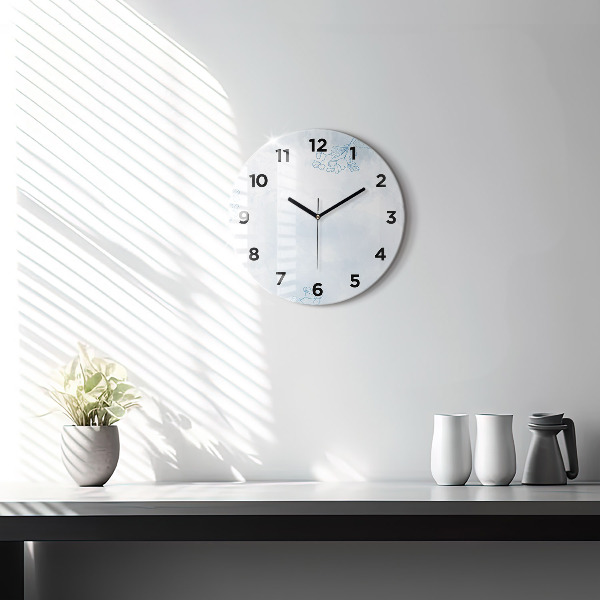 Orologio rotondo in vetro Schizzo di piante