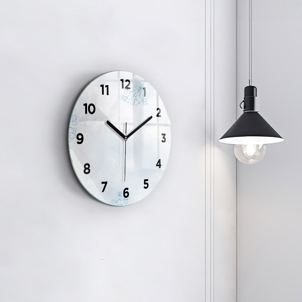 Orologio rotondo in vetro Schizzo di piante