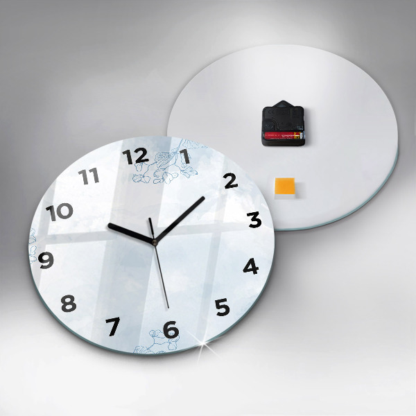 Orologio rotondo in vetro Schizzo di piante