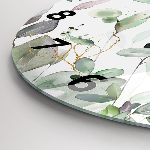Orologio rotondo in vetro Foglie di piante