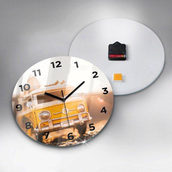 Orologio rotondo in vetro Auto in vacanza
