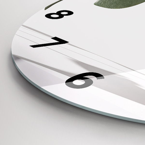Orologio rotondo in vetro Foglie astratte