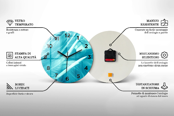 Orologio rotondo in vetro Iscrizione all'avventura