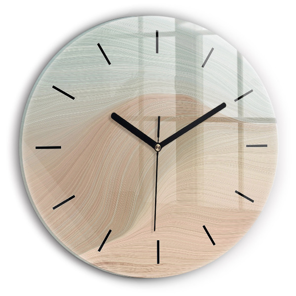 Orologio rotondo in vetro Astrazione delle onde