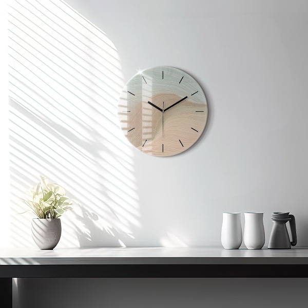 Orologio rotondo in vetro Astrazione delle onde