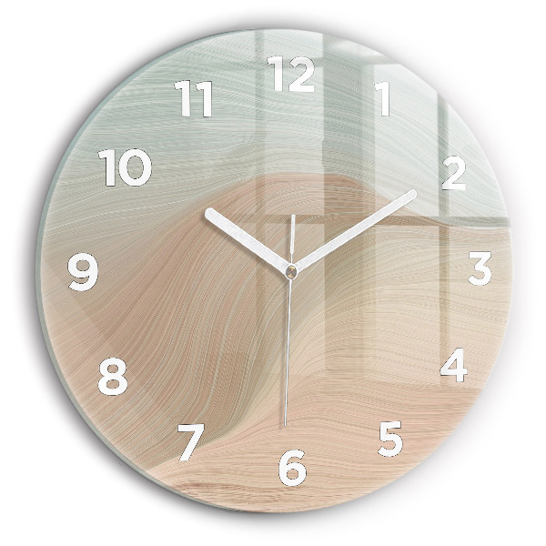 Orologio rotondo in vetro Astrazione delle onde